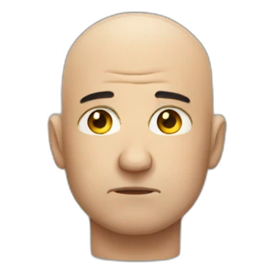 Bald guy with sad face sticker