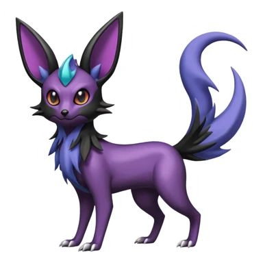 Shiny Noibat-Noivern-Mightyena-Espeon-Umbreon-Fakémon-hybrid-creature (full body)  sticker