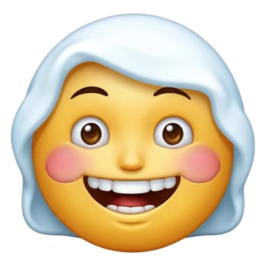 the cold freezing grimacing face emoji but its smiling with teeth sticker