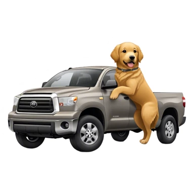 Gray 2008 Toyota tundra with golden retriever  sticker