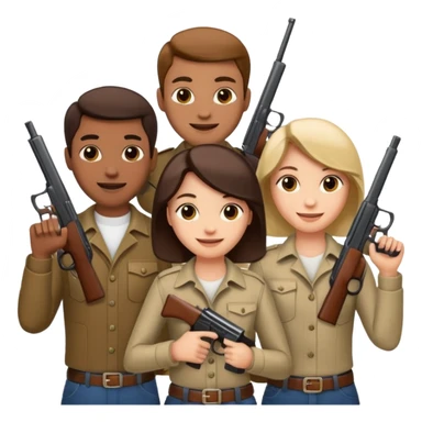 Gang with guns sticker