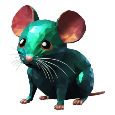 Black red gold green cyan rusty grunge effect scratched patina rat mouse puppy scorpion tail stinger gangsta gangster pixel 3d render low poly sticker