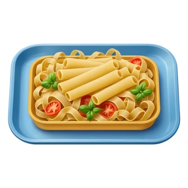 rectangle tray meal with  pasta sticker