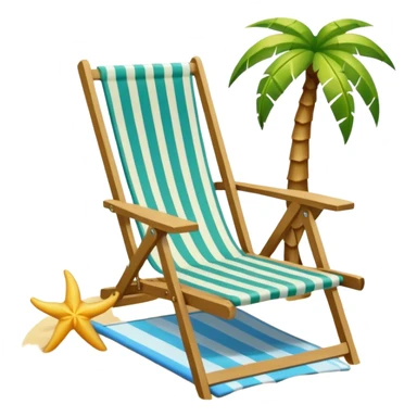 silla de playa y palmeras sol y olas sticker