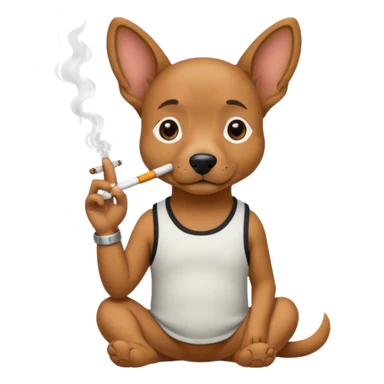 Dog wearing a tank top smoking a cigarette  sticker