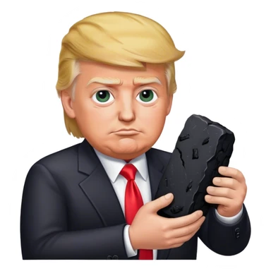 Trump holds coal in his hands sticker