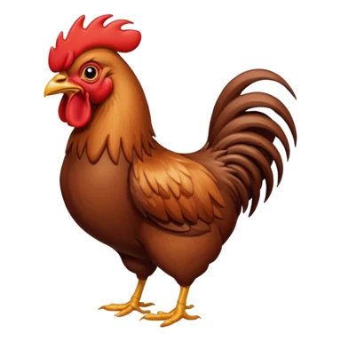Rooster eating chocolate sticker