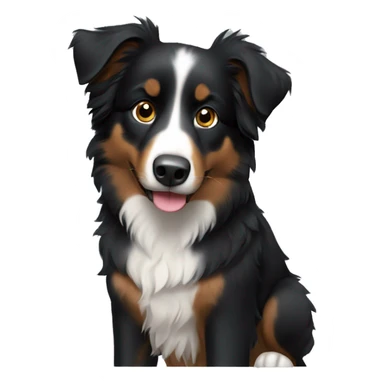 Small black australian shepherd dog sticker