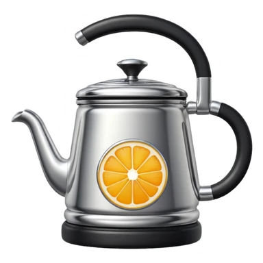 Hermès-style silver citrus press, classic design, luxury, cute emoji style sticker