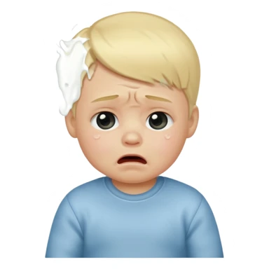 blond baby boy crying sticker