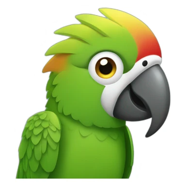 the parrot looks straight ahead with loving eyes sticker