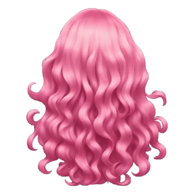 cyberpunk Pink wavy mid-long hair rear view sticker