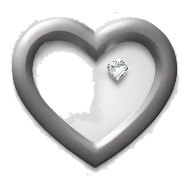 White heart at back and ring with diamond at front and center of the heart 💍 sticker