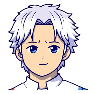 Satoru Gojo anime character with white hair and blue eyes sticker