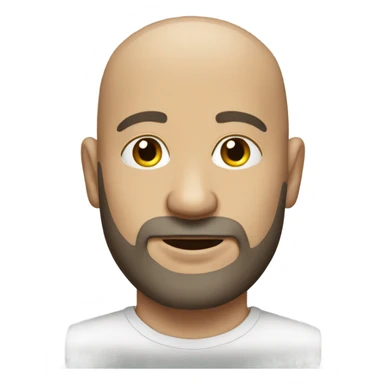 realistic bald male portrait with beard sticker