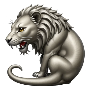 Elder Scrolls Online Lion eating its tail Ouroboro silver sticker