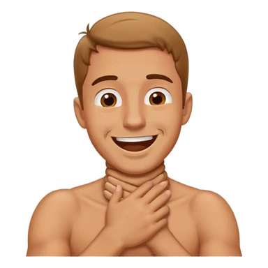 guyvchoking with his arms around his throat playfully sticker