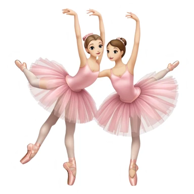 Humanless emoji for Ballet: close-up of key ballet attributes like a pair of pointe shoes, a tutu, and a ballet barre. The icon should capture the elegance and precision of ballet, with a focus on these iconic elements. Transparent background. sticker
