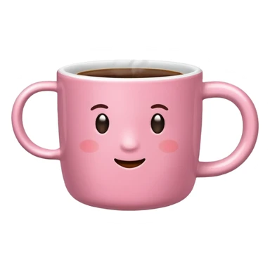 plain pink mug of steaming coffee sticker