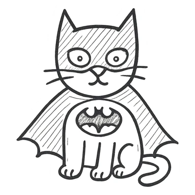 cat dressed as batman sticker