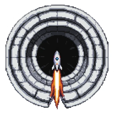rocket entering a portal wormhole sticker