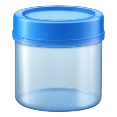 Small commercial kitchen transparent storage container with a blue lid sticker