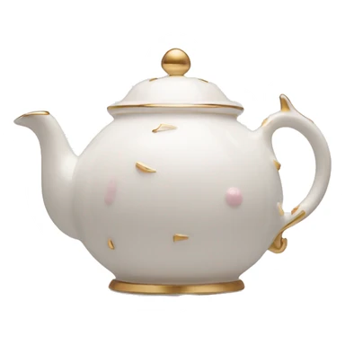White porcelain tea pot with light pink and gold details  sticker