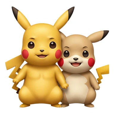 Pickachu with Kung fu panda po as friend  sticker