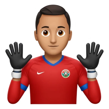 Keylor NavasK camisa roja de Costa Rica  y guantes de portero sticker