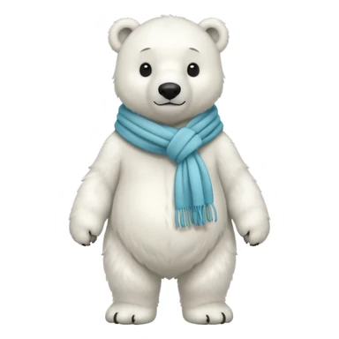 full body polar bear with a scarf sticker