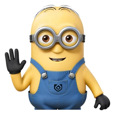 minion from despicable me, yellow character with blue overalls and goggles sticker