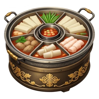 Vintage Chinese hotpot with divided sections sticker