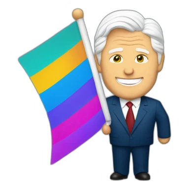 bill clinton holding transgender pride flag sticker