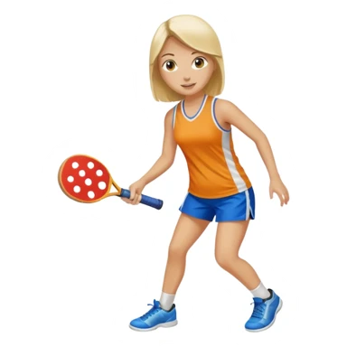 Girl playing pickleball sticker