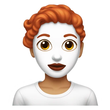 Mexican Red hair Lipstick Face covered in milk liquid sticker
