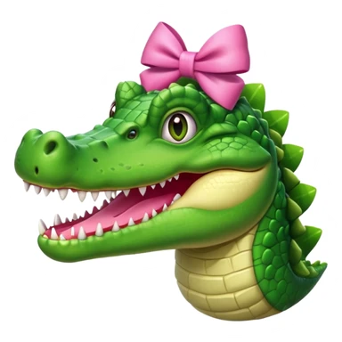 Crocodilo com um laço rosa na cabeça  sticker