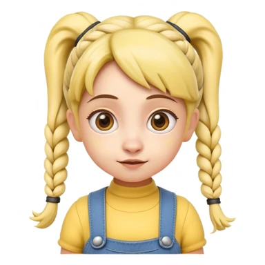 cute girl minion with pigtails sticker
