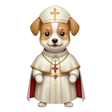 Dog wearing pope costume sticker