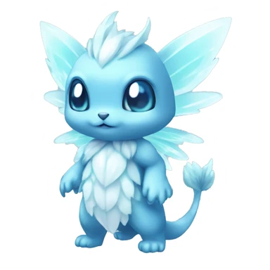a anthro chibi-style crystal-type-fairy-type-ice-type Fakémon-hybrid full body sticker