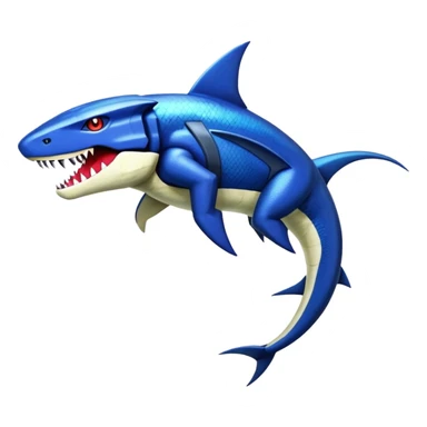 Shiny Exotic Colorful epic Sharpedo-Salandit-Garchomp-Genesect-Miraidon-Koraidon-Fakémon-hybrid-creature (full body)  sticker