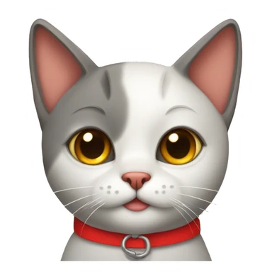 Cat wearing red collar sticker