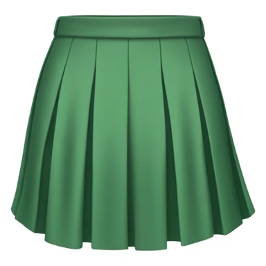  green pleated mini skirt, isolated sticker