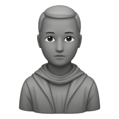 Una persona con la cabeza. De 🗿 pero sin rostro y con la ropa gris sticker