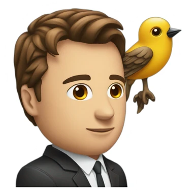 Twitter’s bird on the Elon musk’s shoulder sticker