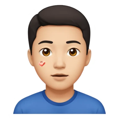 asian man with heart eyes falling down on sidewalk  sticker