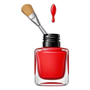 open nail polish bottle with brush inside sticker