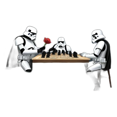 Darth vader playing chess with stormtroopers sticker