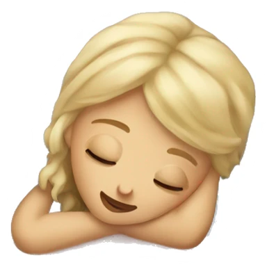 blonde girl sleeping on pillow sticker