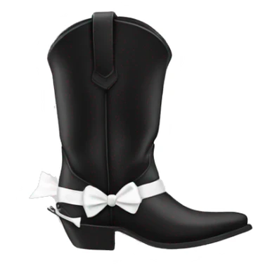 black cowboy boots with white bows sticker