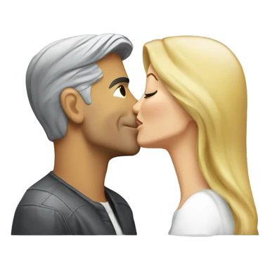 George Clooney kissing blonde woman  sticker